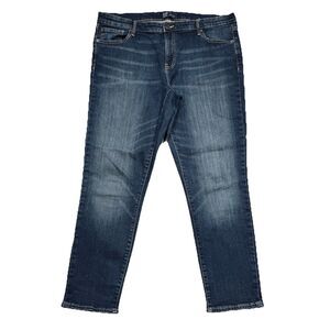 Gap Girlfriend Jeans 14 (37x27) Dark Wash Blue Denim High Mid Stretch Womens